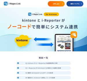 シムトップス、帳票システムi-Reporterとkintone画像がノーコードデータ連携