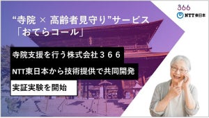 366×NTT東、寺院と一人暮らし高齢者をつなぐ見守りサービス「おてらコール」