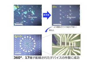 東大、1分の溶媒内処理で2次元半導体の単層を選択的に単離する手法を開発