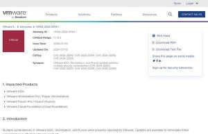 VMware ESXi/Workstation/Fusionに緊急の脆弱性、アップデートを