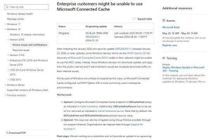 Windows更新プログラム適用でMicrosoft Connected Cacheが利用不能に