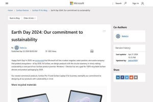 Microsoft Surface、カーボンネガティブ×ウオーターポジティブ×ゼロ廃棄物を目指す