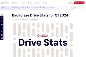 SeagateのHDDが故障率ゼロで好調、Backblaze2024年第1四半期レポート