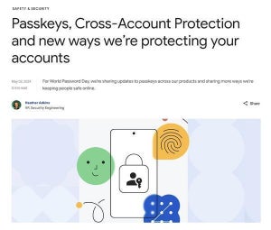 Google、パスキーの新機能発表 - 4億超のアカウントで利用