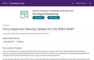 Citrix HypervisorにPuTTYの重大な脆弱性が影響、確認と対策を