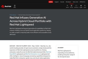 Red Hat、生成AI支援機能「Red Hat Lightspeed」を全面導入へ