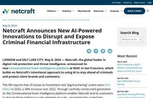 Netcraft、生成AIでオンライン詐欺を防止する会話型プラットフォーム発表