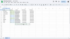 Google スプレッドシート、データのプルダウン チップへの変換が容易に