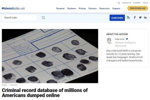 米国の犯罪記録データベースが流出の可能性、攻撃者は7,000万件窃取と主張