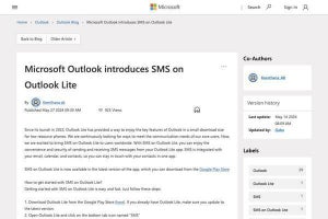 Microsoft Outlook LiteアプリにSMSが統合