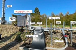 NTTドコモ、携帯基地局に自家消費型水力発電を活用する実証実験を開始