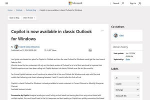 Microsoft、クラシック版OutlookにもCopilot機能導入