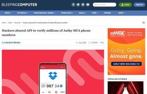 多要素認証アプリ「Authy」、3,300万件超の電話番号が流出