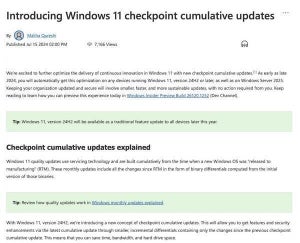 Microsoft、Windows向け累積更新プログラムの新しい提供方法発表