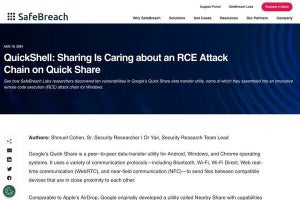 GoogleのQuick Shareに脆弱性、Windowsにリモートコード実行のリスク