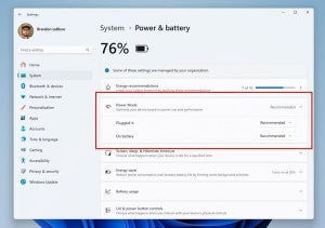 Windows 11に電力消費量を管理する新しい電源オプション追加、Microsoft