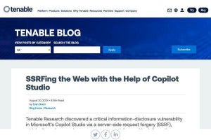 Microsoft Copilot Studioに脆弱性、内部情報が漏洩する恐れあり