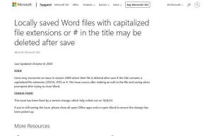 Word保存時にファイルが削除される問題、Microsoftが修正