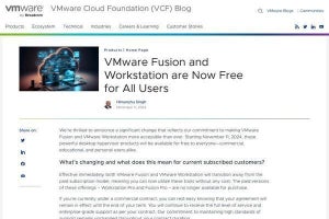 VMware FusionとVMware Workstationが無料に、商用利用も可能