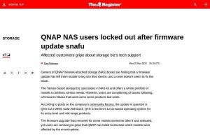 QNAP NASのファームウェアに不具合、ログインできなくなる可能性あり