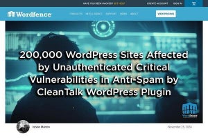 WordPressの人気スパム対策プラグインに緊急の脆弱性、アップデートを