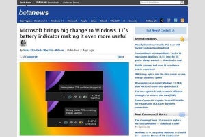 Windows 11に新しいバッテリーアイコン、カラーで視認性を向上