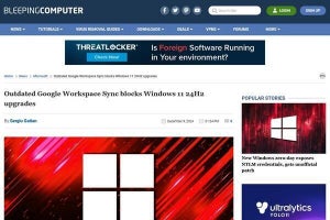 Google Workspace Syncに不具合、Windows 11バージョン24H2の提供停止