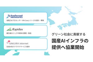 PFN、Rapidus、さくらインターネット、国産AIインフラの提供に向けて基本合意